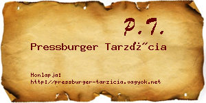 Pressburger Tarzícia névjegykártya